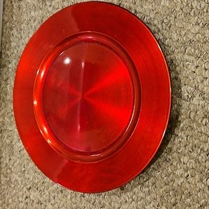 Red metallic holiday charger set of 4